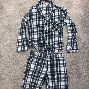 Victorias Secret Two-Piece Flannel Pajama Set.
